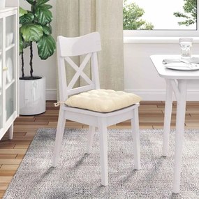 vidaXL Μαξιλάρια καθισμάτων 4 pcs Κρεμ 40 x 40 x 6 cm