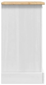 vidaXL Κομοδίνο με συρτάρι Λευκό 45 x 35 x 64 εκ. Στερεά ξυλεία πεύκου