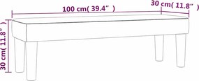 vidaXL | παγκάκι | Κρεμ 100 x 30 x 30 cm ύφασμα