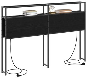 vidaXL Κεφαλάρι Αποθήκης με ράφι Μαύρη δρυς 120 cm Επεξεργασμένο ξύλο