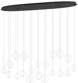 Κρεμαστό Φωτιστικό Οροφής 8xLED 5,4W Μαύρο Οβάλ Dimmable Espardello 390344 Eglo -390344-Μαύρο 390344