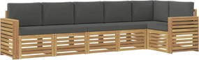vidaXL Σειρά Καναπέ Εξωτερικού 6 pcs Άσπρο και Ανθρακί