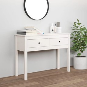 vidaXL Τραπέζι Κονσόλα Λευκό 100 x 35 x 75 εκ. από Μασίφ Ξύλο Πεύκου