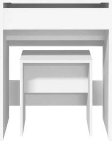 vidaXL Μπουντουάρ και Σκαμπό Λευκό 60 x 40 x 113,5 εκ.