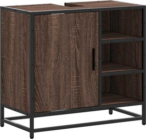 vidaXL ντουλάπι νιπτήρα μπάνιου καφέ δρυς 65x33x60 cm
