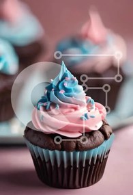 Σετ των 2 Intra Συλλεκτικό Ξύλινο Παζλ Plywood 4mm - Πολύχρωμο παγωμένο cupcake Σε Ξύλινο Κουτί - Διαστάσεις: 10x10 cm – 25 κομμάτια