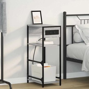vidaXL Κομοδίνο Γκρι sonoma 40 x 27 x 76 εκ Επεξεργασμένο ξύλο