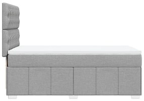 vidaXL Κρεβάτι Boxspring με Στρώμα Ανοιχτό Γκρι 80x200 εκ. Υφασμάτινο