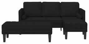 vidaXL Σετ Καναπέ 2 pcs Μαύρο 173 x 131 x 67 εκ ύφασμα