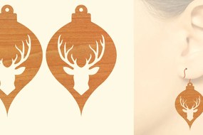 Σετ των 3 Intra απο ξύλο plywood 3mm-4mm πάχος - Χριστουγεννιάτικα Ξύλινα Σκουλαρίκια Laser Cut Δίασταση 3x3 cm INTRAFABR-79867989