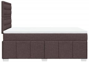 Κρεβάτι Boxspring με Στρώμα Σκούρο Καφέ 120x190 εκ Υφασμάτινο - Καφέ