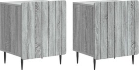 vidaXL Κομοδίνο 2 τεμ. Γκρι Sonoma 43 x 34,5 x 52 εκ