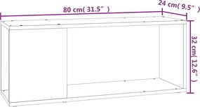 vidaXL Έπιπλο Τηλεόρασης Λευκό 80 x 24 x 32 εκ. από Επεξ. Ξύλο
