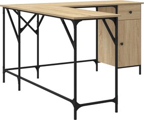 vidaXL Γραφείο Sonoma Δρυς 141 x 141 x 75 εκ. από Επεξεργασμένο Ξύλο