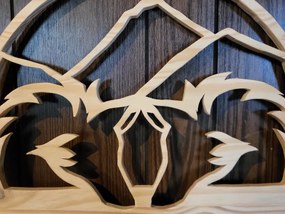 Intra απο ξύλο plywood  Χρώμα wenge 3mm-4mm πάχος - Ελάφια και Κέρατα Υπογράφουν Δίασταση 30x20 cm INTRAFABR-107526771