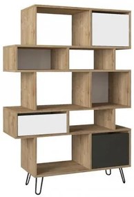ΒΙΒΛΙΟΘΗΚΗ-ΡΑΦΙΕΡΑ Enola GREY OAK-BLACK 100x35x150εκ 881-221-053