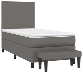 ΚΡΕΒΑΤΙ BOXSPRING ΜΕ ΣΤΡΩΜΑ ΓΚΡΙ 90X190 ΕΚ. ΑΠΟ ΣΥΝΘΕΤΙΚΟ ΔΕΡΜΑ 3137519