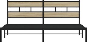 vidaXL Σκελετός Κρεβ. Χωρίς Στρώμα Sonoma Δρυς 183x213 εκ. Μεταλλικό
