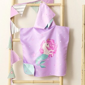 Παιδικό Πόντσο Microfiber 2 Όψεων Nima Bella Λιλά No 3-5