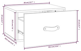 Κομοδίνα Επιτοίχια 2 τεμ. Γκρι 40 x 29,5 x 22 εκ. - Γκρι