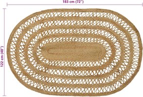 vidaXL Χαλιά χώρου Φυσικό 122 x 183 cm Γιούτα