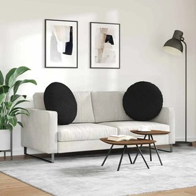 vidaXL Μαξιλάρια καθισμάτων 2 pcs Μαύρο Ø60 x 21 εκ ύφασμα