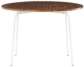 Τραπέζι εξωτερικού χώρου Cortland 167, 71cm, Καφέ, Φυσικό ξύλο καπλαμά, Μέταλλο