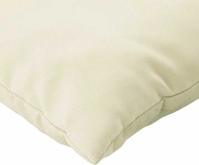 vidaXL Μαξιλάρια Παλέτας 2 τεμ. Κρεμ Λευκά Ριγέ από Ύφασμα Oxford