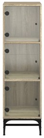 vidaXL Ντουλάπι Sonoma Δρυς 35 x 37 x 120 εκ. με Γυάλινες Πόρτες