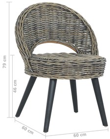 vidaXL Πολυθρόνα Μαύρη από Ρατάν Kubu