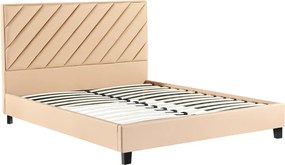 Κρεβάτι διπλό Franky pakoworld pu μπεζ 160x200εκ