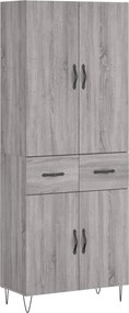 vidaXL Ντουλάπι Γκρι Sonoma 69,5 x 34 x 180 εκ. Επεξεργασμένο Ξύλο