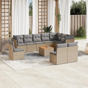 vidaXL Patio Sofa Set 10-θέσια Mix Beige and Light Grey