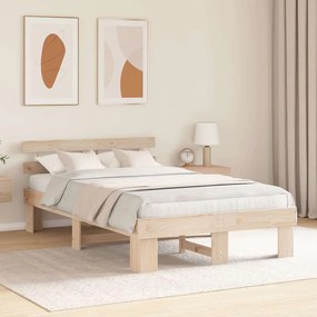 vidaXL Σκελετός Κρεβατιού Καφέ 120 x 200 cm Μασίφ ξύλο πεύκου