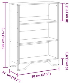 Βιβλιοθήκη Γκρι Sonoma 80x31x106 εκ. από Επεξεργ. Ξύλο - Γκρι