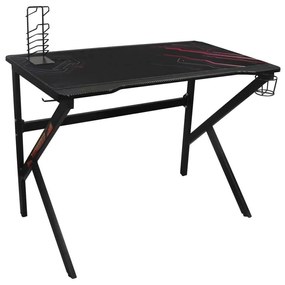 Gaming Γραφειο 100X60Cm Steel Μαύρο . Διάσταση: 100x60x75cm