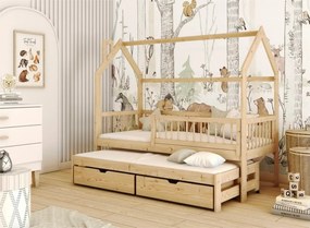 PAPI 80x190 pine children's house bed Lano Furniture