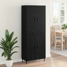 vidaXL Highboard 2 pcs Μαύρη δρυς Σύνθετο Ξύλο και Γυαλί