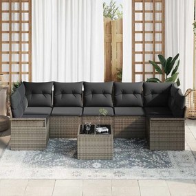 vidaXL Σετ Καναπέ Κήπου με μαξιλάρι 8 pcs Γκρι 55 x 55 x 37 εκ