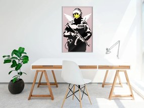 Αφίσα - Banksy: Flying Copper - 40x60 - Μαύρο - Με πασπαρτού