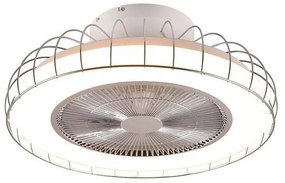 Ανεμιστήρας Οροφής Χρωμέ 52cm Led 30,2w 2700-6500K 3420lm Trio Lighting Sandf Jord R64122106