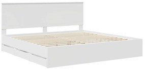 vidaXL Σκελετός Κρεβατιού Λευκό 200 x 200 cm Μηχανήματος Ξύλο