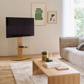 Έπιπλο τηλεόρασης με βάση, από επένδυση δρυ, GENNA