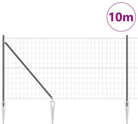 vidaXL Ευρωπαϊκή περίφραξη με 7 αγκύλες 1.4x10 μ Γαλβανισμένος χάλυβας γκρι
