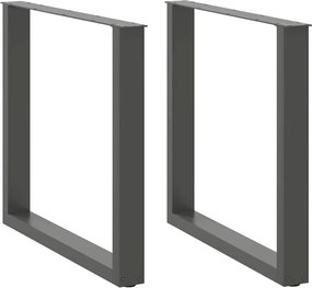vidaXL Πόδια Τραπεζαρίας σε Σχήμα U 2 τεμ. Ανθρακί 90x(72-73) εκ. Ατσάλι