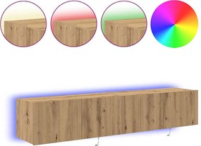 vidaXL Ντουλάπι Τηλεόρασης Τοίχου 2 pcs Artisan Oak 80 x 35 x 31 cm