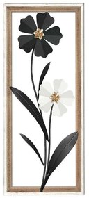 Διακοσμητικό Τοίχου Flower 125-222-350 30,5x3x71,1cm Black-White Μέταλλο,Ξύλο
