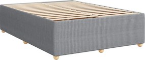 vidaXL Κρεβάτι Boxspring με Στρώμα Ανοιχτό Γκρι 140x200 εκ. Υφασμάτινο