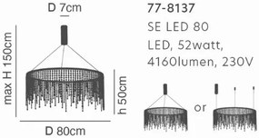 Φωτιστικό Οροφής  SE LED 80 CRESCENDO PENDANT BLACK Γ5 - 21W - 50W - 77-8137