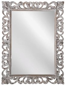 Artekko Mirroki Ξύλινος Λευκός Πατίνα Σκαλιστός Καθρέπτης Τοίχου (120x90)cm - 667-4018 - 667-4018